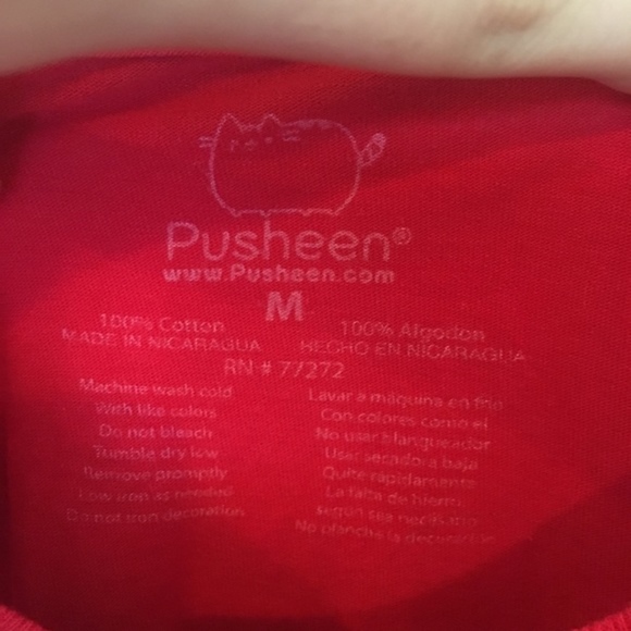 Red Pusheen boombox sunglasses T Shirt size Medium - Picture 2 of 5